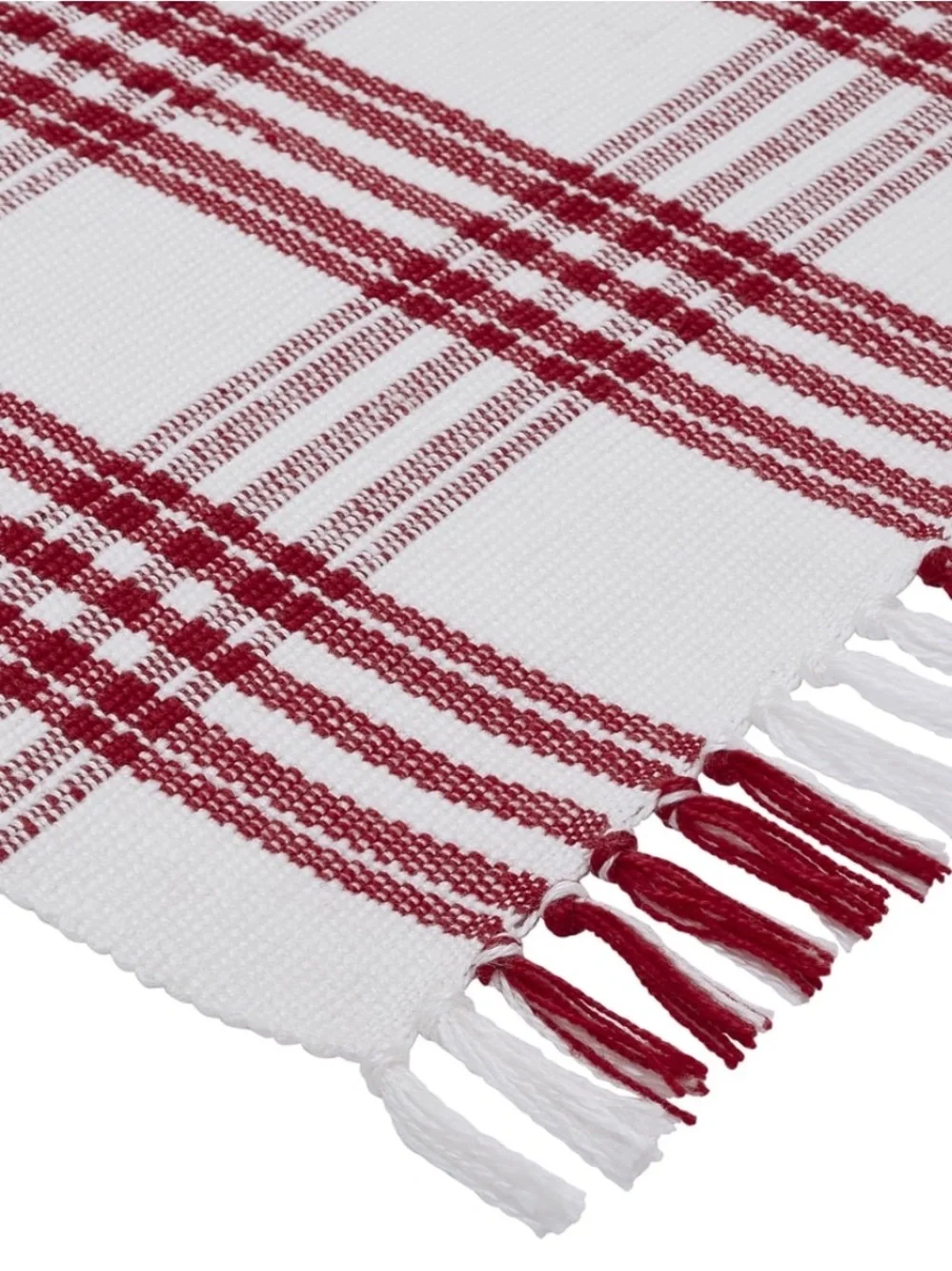 My Texas House Indoor/ Outdoor Plaid Accent Rug, Red & White, 24